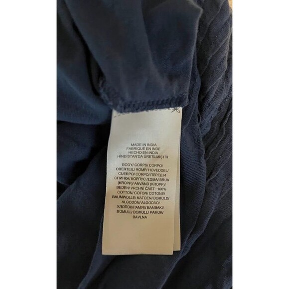 Lauren Ralph Lauren Top M Blue Boatnck Pleated 3/4 Bell Sleeve Bohochic Classic* - Picture 3 of 5